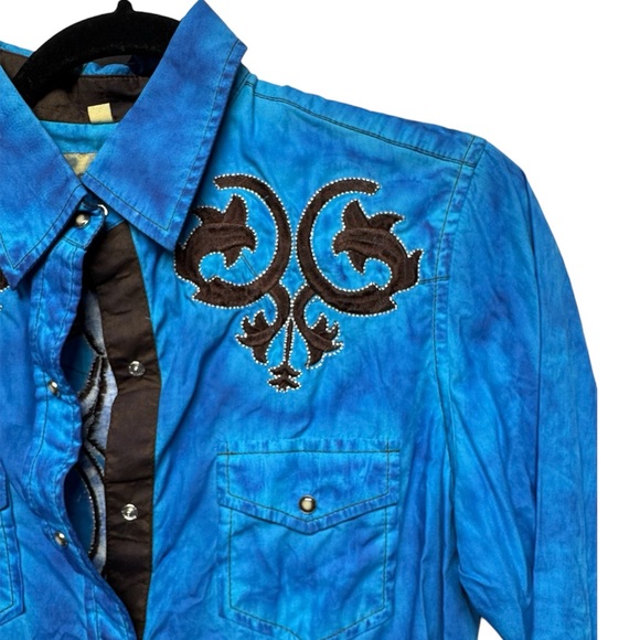 Cowgirl Legend Blue rodeo Show Shirt M - Picture 3 of 7